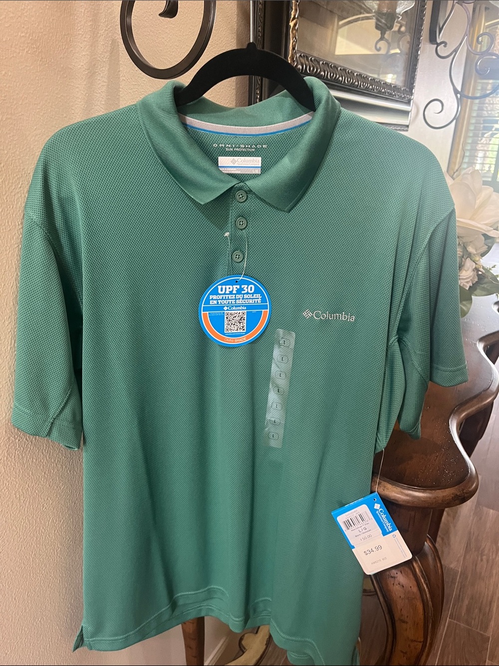 Columbia Men’s Short-Sleeve Polo - Teal Green